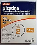 Rugby Nicotine Transdermal System Opaque Patch Step 2 Stop Smoking Aid 14 mg 14 Patches