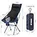 ENKEEO Camping Folding Chair Portable Lightweight Mesh Seat with 330 lbs Capacity, Built-in Pillow, 3 Pockets, Backrest and Carry Bag for Backpacking, Fishing, Hiking, Picnic, Travel and Beach - Blue