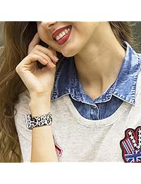 KOLEK - Bandas de repuesto para iWatch Serie 4 3 2 1, S M M L para mujeres hombres (1.496 in 1.654 in 1.575 in 1.732 in), diseño de flores