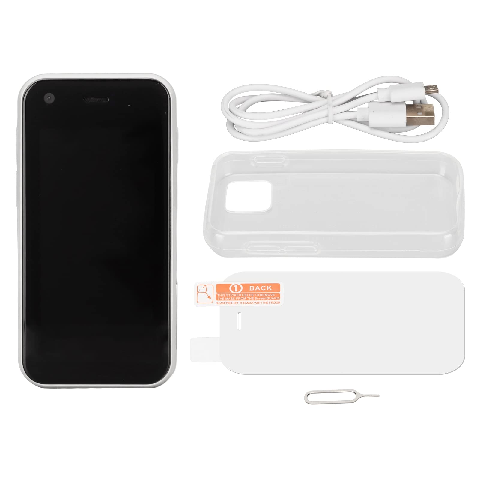 XS11 Mini Smartphone for Android 6 2.5 Inch HD Screen 3G Unlocked Cell Phone, Dual SIM, 1GB/8GB, Dual Camera Business Backup Phone, Lightweight and Easy to Carry, 1580mAh Battery (Pearl White)
