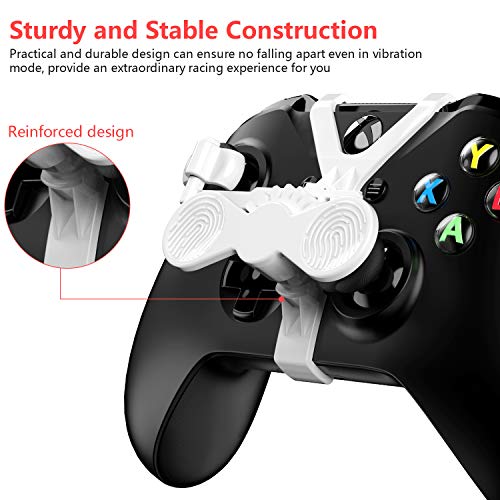 Xbox One Mini Steering Wheel, Xbox One Controller Add-on Replacement Accessories for All Xbox Racing Game (White)
