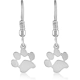 Jewelry Cute Lovely Cat Dog Paw Print Dangle Earrings, Dog Cat Pet Lover Earring Women Gift Jewelry