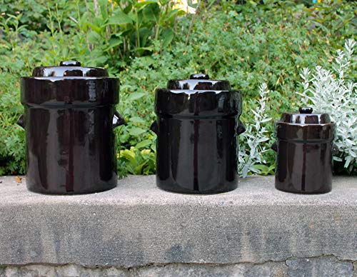 Humble House Fermentation Crock German-Style SAUERKROCK "Family" 10 Liter (2.6 Gallon) Water Sealed Jar, Lid and Weights in Natural White - For Fermenting Sauerkaut, Kimchi and Pickles!