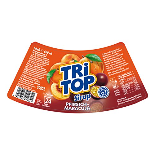 TRI TOP Pfirsich-Maracuja | kalorienarmer Sirup für Erfrischungsgetränk, Cocktails oder Süßspeisen | wenig Zucker (6 x… – Bild 2