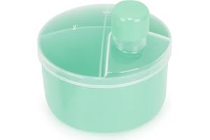 Accmor Formula Dispenser On The Go, Non-Spill Rotating Four-Compartment Formula Container to Go, Milk Powder Snack Storage Container for Infant Toddler Travel Outdoor, Green