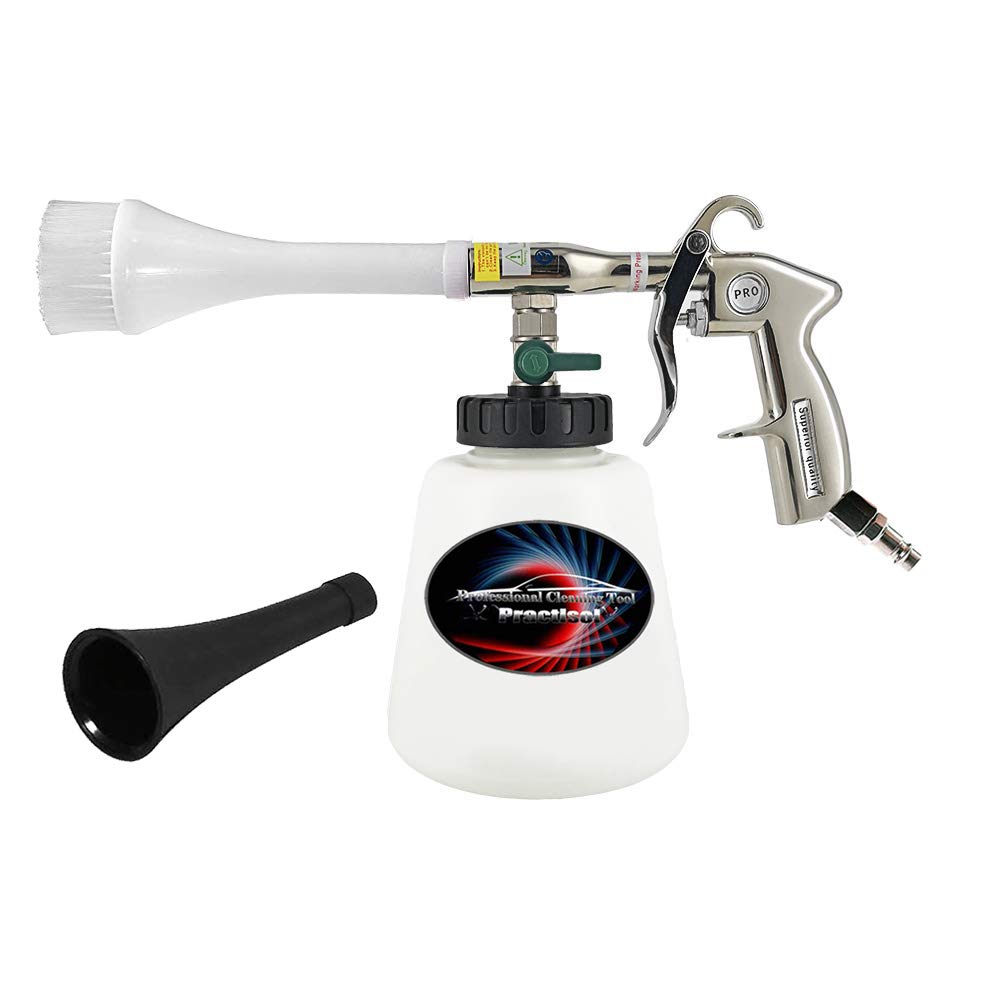 Practiso Pro High Pressure Car Cleaning Gun with 1L Foam Bottle and Brush Head for Vehicle Exterior Glass & Internal Accessories