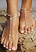 Bienvenu 2 PCS Beach Anklet Chain Bracelet Barefoot Sandals Wedding Foot Jewelry, Silver_Style 2