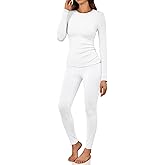 LILLUSORY Womens Long Johns Thermal Underwear Fleece Lined Leggings Warm Pajama Pants Set Shirts Winter Clothes 2025