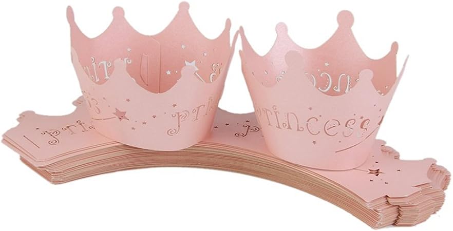 Doitsa 50pcs Decoration De Gateaux Couronne De Princesse Rose Pour