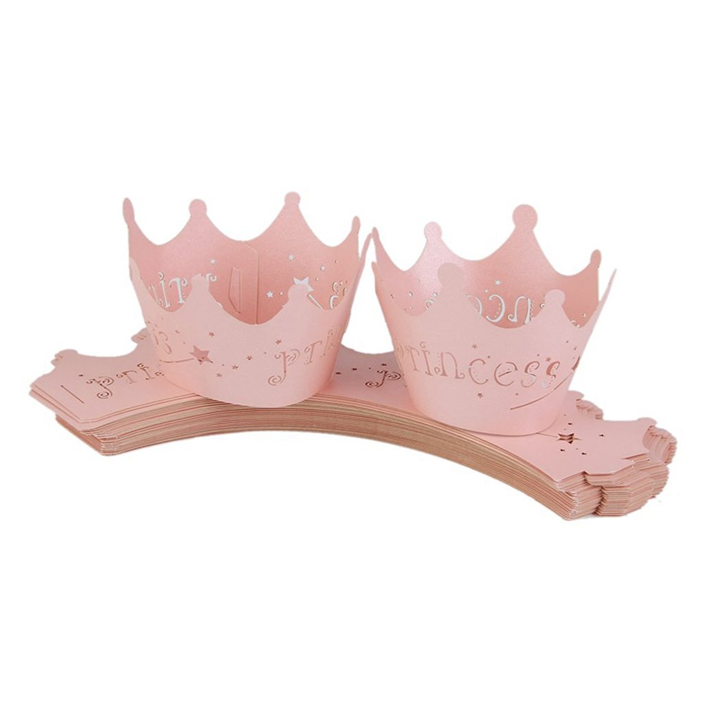 Napravi Rs Doitsa 50pcs Decoration De Gateaux Couronne De Princesse Rose Pour Fete De Anniversaire De Mariage Caissettes A Cupcakes Muffins Gateau Moule Caissettes De Decoration Pour Cupcakes Ustensiles A Patisserie