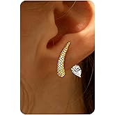 KRFY Stud Earrings for Women, Sterling Silver Post 16K Plated Gold Earrings for Women Trendy, Dainty Hypoallergenic Earring Jewelry with Clear CZ