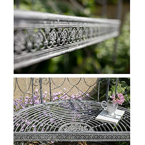 YICOL Rosenbogen Torbogen, Rose Arbours Torbogen für Kletterpflanzen, Pergola im Freien, Metall Gartenbögen, Antikweiß… – Bild 4