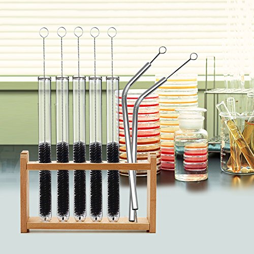 DanziX Nylon Tube Brush Cleaner, 2 Sets of Pipe Cleaning Brush Kit Total 30 PCS with Free Pouch for Drinking Straws Glasses Keyboards Jewelry - 20 Brushes+10 Needles