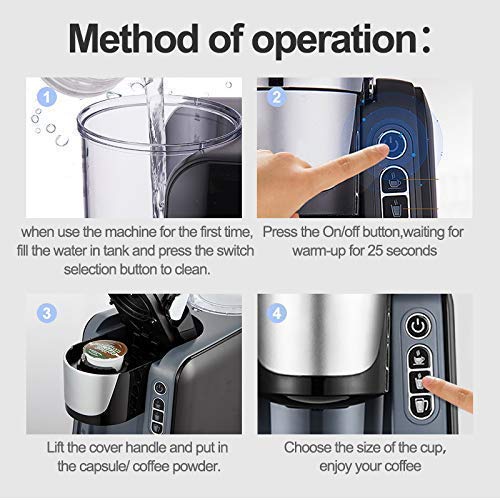 Busirsiz Kaffee-Maschine, Kaffeemaschine K-Cup Brewer, einzige Tasse Kaffee, Kapsel Kaffeemaschine, Vollautomatische… – Bild 6