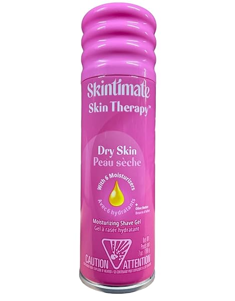 SKINTIMATE SKIN THERAPY MOISTURIZING SHAVE GEL FOR DRY SKIN, WITH 6 MOISTURIZERS INCLUDING OLIVE BUTTER, 7 OZ (PACK OF 7)