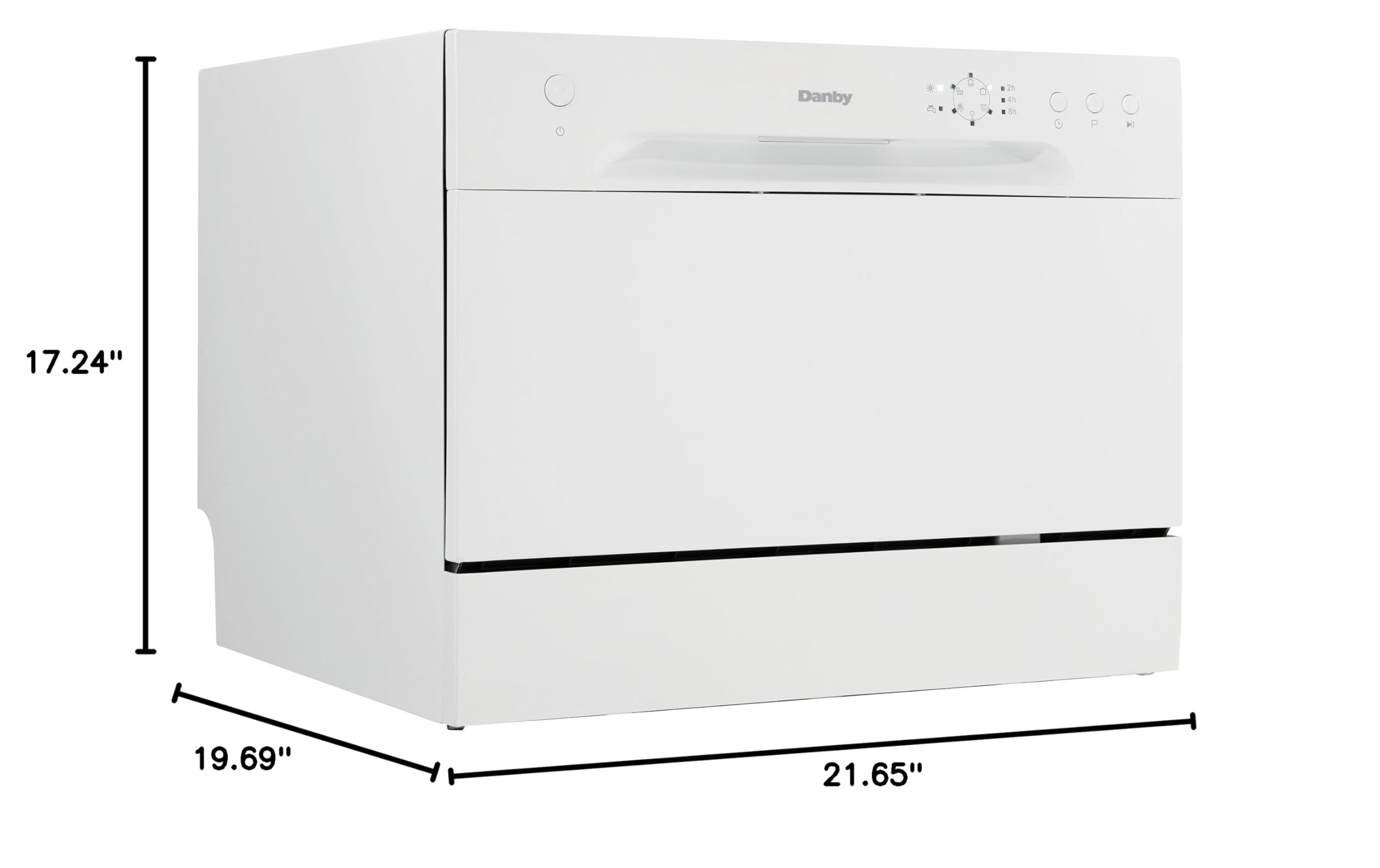 Danby DDW621WDB Countertop Dishwasher with 6 Place Settings, 6 Wash Cycles and Silverware Basket, Energy Star-Rated with Low Water Consumption and Quiet Operation, White