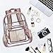 Clear Backpack for Women and Men Fit 15.6 inch Laptop See Through College School Bag for Student Cute Bookbag for Kids Girls Boys Transparent PVC Knapsack Daypack for Travel Work Gym Hiking,Rose Gold
