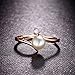 Bella Lotus 18k Rose Gold Plated Simulated Pearl Rings Wedding Bands, (Size 5.5 to 10)