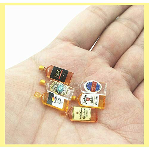 image for Comidox 6Pcs/Set 1:12 Dollhouse Miniature Wine Whiskey Bottles Model S
