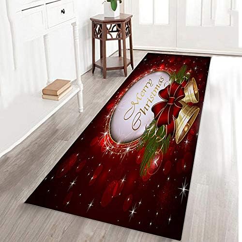 NIHAI Merry Christmas Welcome Doormat, Large Non Skid Area Rug Indoor Outdoor Mats, Entryway Bedroom Kitchen Carpet Pad Home Decor, 60cm x 180cm (D)