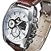 Soleasy New Men's Silver Case PU Leather Band Quartz Analog Wrist Watch WTH1009