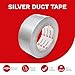 XFasten Duct Tape Silver, 5.8mils, 2 Inches x 50 Yards All-Weather Duct Repair Tape for Commercial Use, Heavy-Duty Repair, Packing | High Tensile Strength, Temperature and Shear Stress Resistance