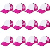 ZH 12 Pcs Sublimation Trucker Hats Blank Mesh Baseball Cap Polyester Bulk Mesh Trucker Hat for Men and Women