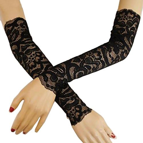 Top Estore Fashioanable Summer Sunscreen Protection Driving Arm Lace Sleeve (Black, M)