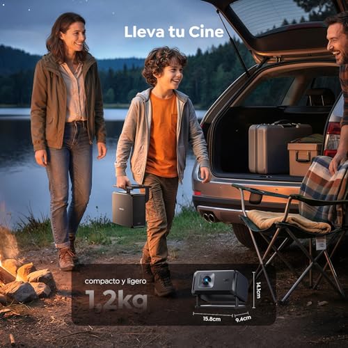 Projector 4K 【Google TV/Official Apps/Auto Focus/Keystone】Portable Projector App Integrated Language Control 1080P FHD Native, WiFi 6 & Bluetooth Smart Projector for Mobile/Outdoor/Home Cinema/Ceiling