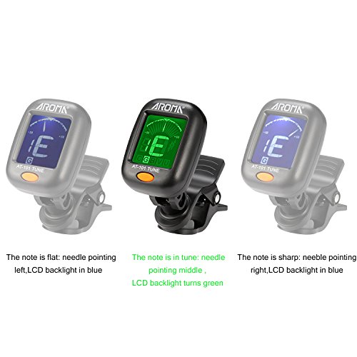 image for Chromatic Tuner, Meeland Mini Clip-on Guitar Tuner for Guitar/Bass/Uku