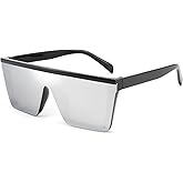 FEISEDY Kids Sunglasses, Flat Top Shield Square Sunglasses with Rimless Fashion Shades for Age 1-7, B4061