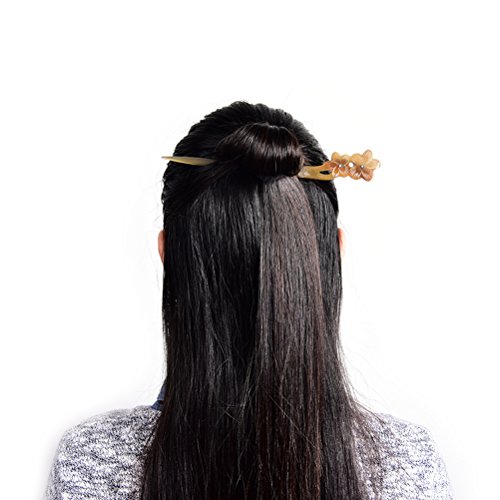 Ioffersuper 8 Pcs Different Pattern Classic Hand Polished Horn Original/Retro Stick Hair Pin For Women Lady,Pattern Random