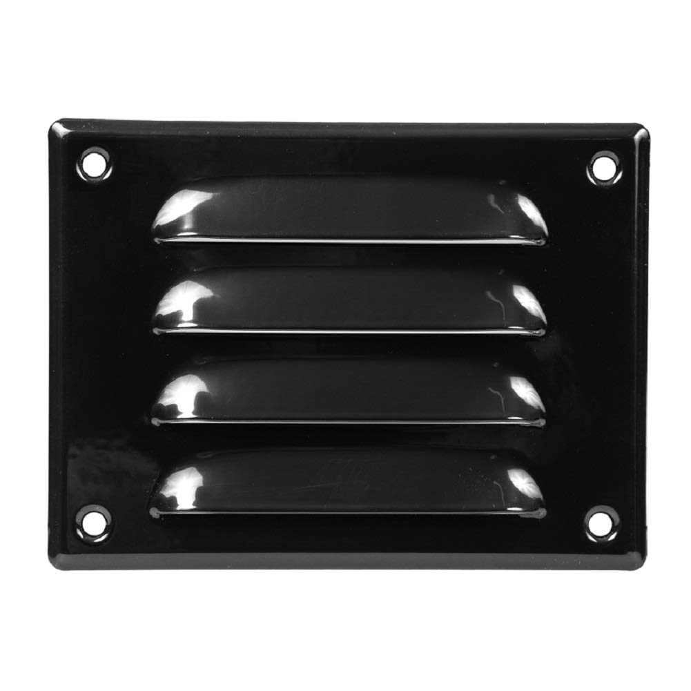 140x105mm / 6x4" inch Black Metal Air Vent Grille Cover with Insect Mesh - Ventilation Cover