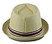 How D Hats Men's Fedora Cuban Style Upturn Short Brim Hat ((L/XL) 23 in / 7 3/8 / 59Cm, Beige)
