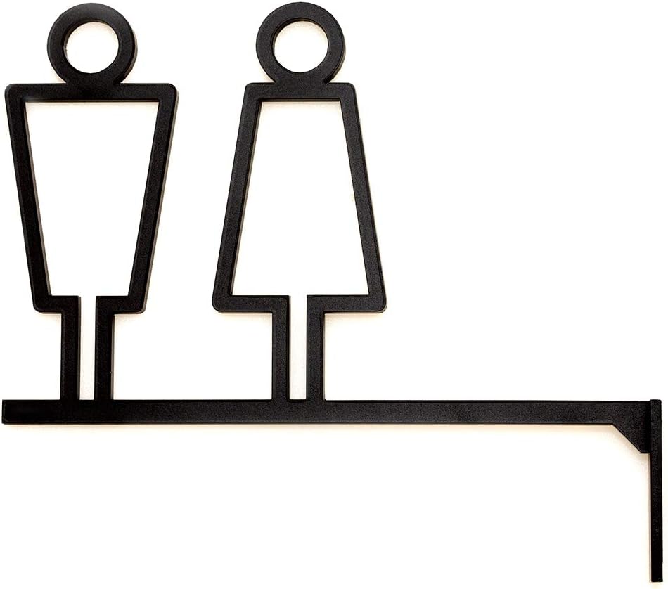Two Face トイレ サイン 突き出し ピクトサイン プレート 中抜きデザイン 艶消しブラック 標識 サイン 文房具 オフィス用品 Amazon