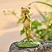 Top Collection Miniature Fairy Garden and Terrarium Yoga Frog on Lotus Leaf Namaste Statue