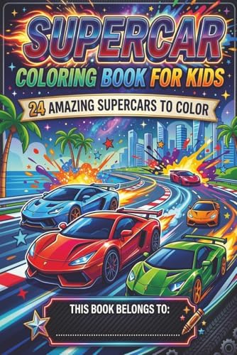 Supercars Coloring Book (Dover Planes Trains Automobiles Coloring