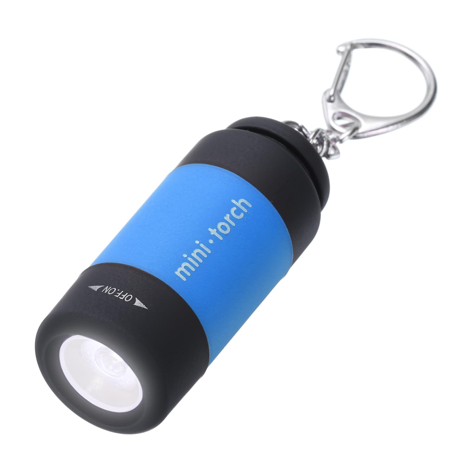 PATIKIL Mini Keychain Flashlight, Pocket LED Flashlight Portable Torch USB Rechargeable for Outdoor Camping Party, Light Blue