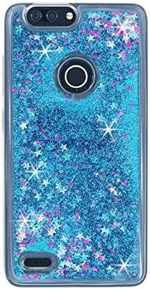 ZTE Blade Z Max Case, ZTE ZMax Pro 2 Quicksand Star Liquid Case, SUPZY Twinkle Little Stars Wine Glass Moving sand Liquid Shiny Bling Glitter Sparkle Soft TPU Case for Z982 (BLUE)