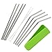 Stainless Steel Metal Drinking Straws With Silicone Tips and Brushes, 4 Straight and 4 Bent, For Tumblers, Reusable and Durable, Dishwasher Safe