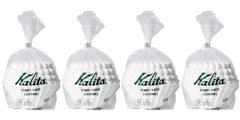 Kalita Value 4 Pack 22212 Wave Filters, 185, Pack Of 100 (Total 400), White (Japan Import)