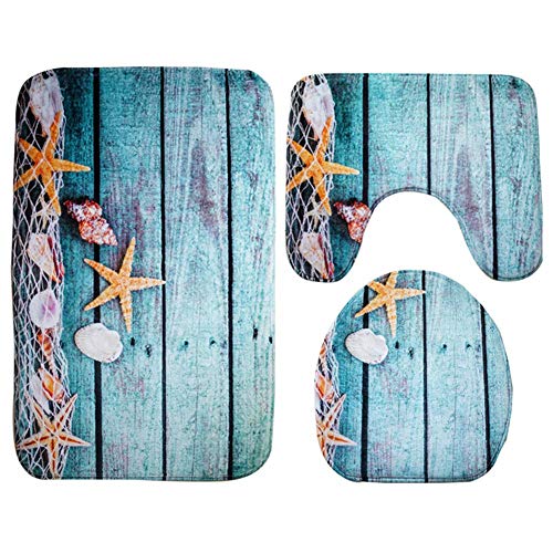 3Pcs/Set Creative Toilet Set Non-slip Rug Mat Set Toilet Lid Cover Home Bathroom Bath Accessories - Thumbnail 7
