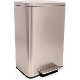 SIMPLI-MAGIC 13.2 Gallon/50 Liter, Kitchen Trash Can, Stainless Steel, Step-On Garbage Bin with Removable Inner Bucket for Kitchen, Office, and Bedroom, Rose Gold