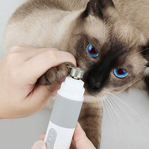 Rusee Quiet Dog Nail Grinder,Electric Noise Free Pet Nail Grinder,Grooming Nail Clippers Trimmer for Large Small Medium Dogs with 2 Diamond Grinding Wheel