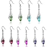 Aokdis (TM) Hot Womens Lady Crystal Marquise Cut Teardrop Wedding Earrings Gift
