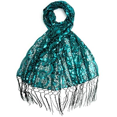 Bohomonde, Vera, Vintage Inspired Sequin Shawl, Evening Wrap, Embroidered Sequin Fringe Shawl or Scarf Bohomonde, Vera, Vintage Inspired Sequin Shawl, Evening Wrap, Embroidered Sequin Fringe Shawl or Scarf
