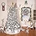 Valery Madelyn Large Glass Christmas Ornaments Set, 10ct White Silver Mercury Blown Glass Christmas Tree Ball Decorations, Winter Woodland Forest Xmas Hanging Teardrop Finial Decor