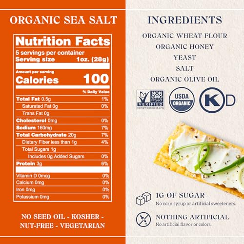FIREHOOK BAKED CRACKERS, CRACKER SEA SALT ORGANIC, 5.5 OUNCE