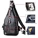 Alena Culian Sling Backpack Men Leather Chest Bag Crossbody Shoulder Bag For Men(black)
