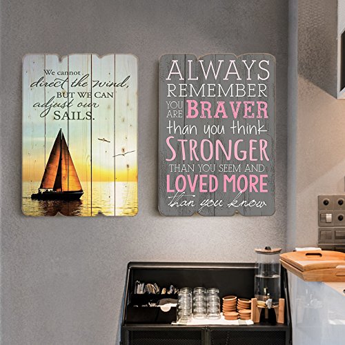 Mode Home 11.81"X15.75" Vintage Wooden Wall Plaque Signs with Sayings (SAILS) - Thumbnail 4